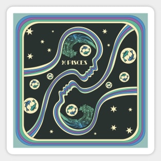 Pisces Zodiac 70z style art Magnet